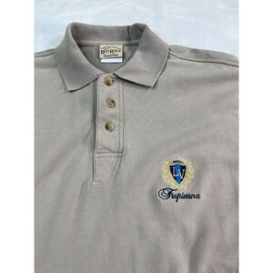 VTG Tropicana Las Vegas Mens M Polo Shirt Brown Embroidered